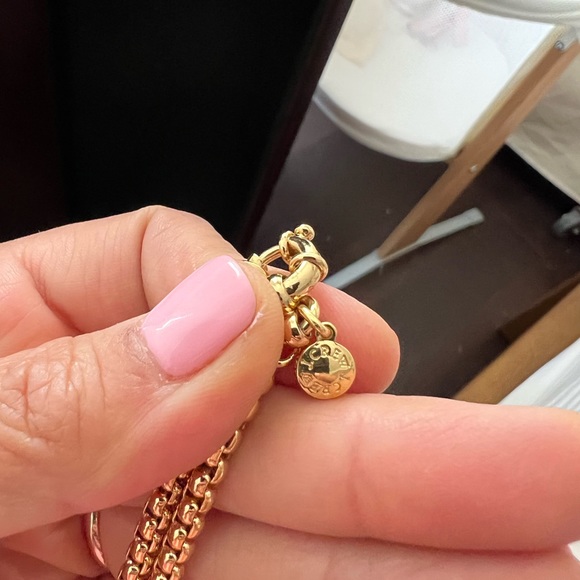 Gold and white beaded double tassel necklace - Picture 3 of 4